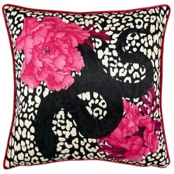 Furn. Serpentine Animal Print Polyester Filled Cushion