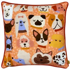 Furn. Woofers Printed Piped Polyester Filled Dog Cushion