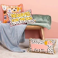 Furn. Woofers Reserved For The Dog Printed Piped Polyester Filled Canine Cushion -Furn Store furn woofers reserved for the dog printed piped polyester filled canine cushion5025532710949 04c MP